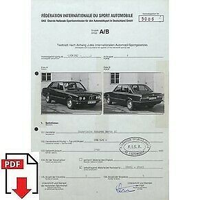 1982 BMW 528i FIA homologation form PDF download